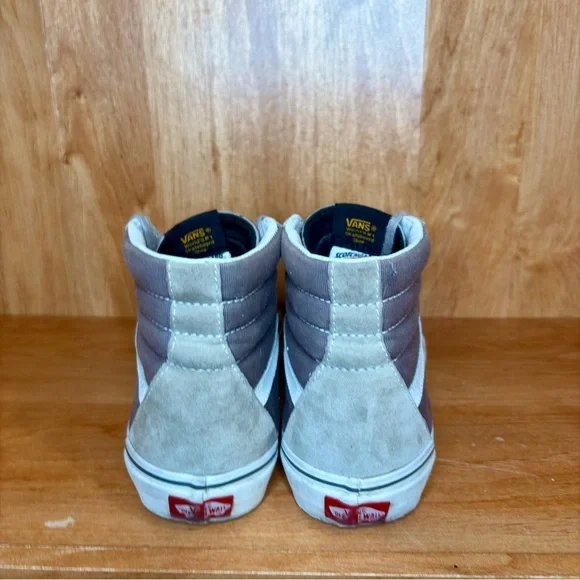 Vans Sk8-HI Old Skool Men 7 Women 8.5 Gray Tan Suede Canvas Skate Shoes Unisex - Picture 7 of 9